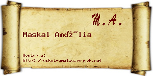 Maskal Amália névjegykártya